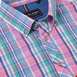 Kam S/S Summer Check Shirt - pink check